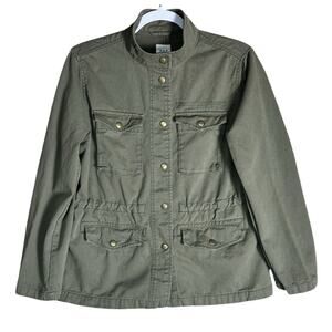 GAP Womens Core Utility Jacket Olive Green Military Safari Workwear Coat Size XS